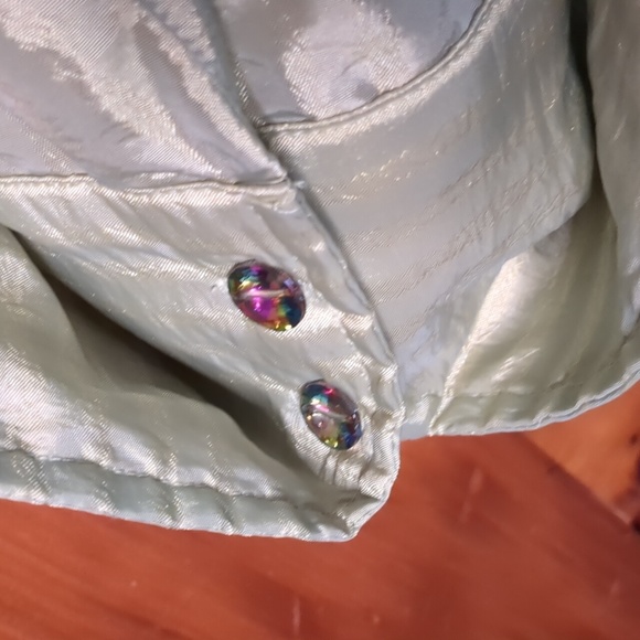 Red Coral* long sleeve turned cuff rainbow button front collar blouse top tunic - Picture 6 of 9